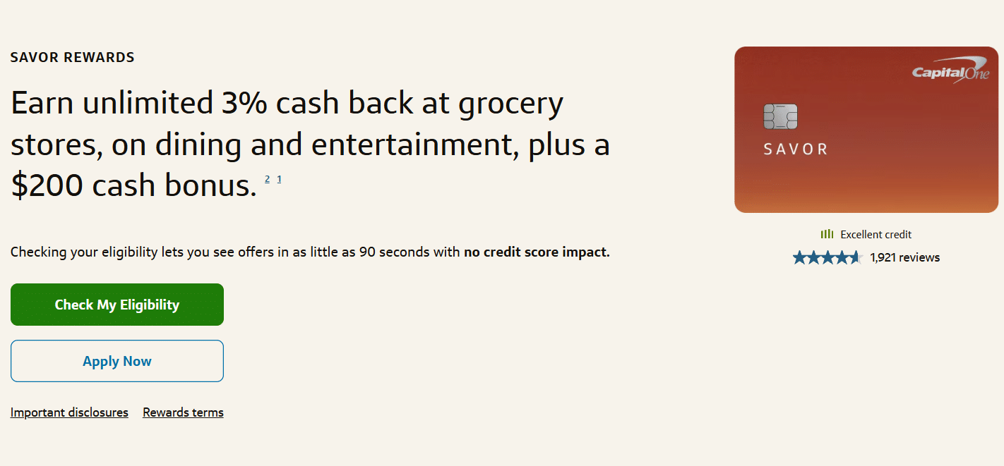 Capital One Savor Credit Card Review